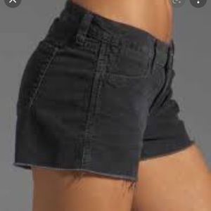 J Brand Cut Off Distressed Raw Hem Denim Shorts Meteorite Black 26